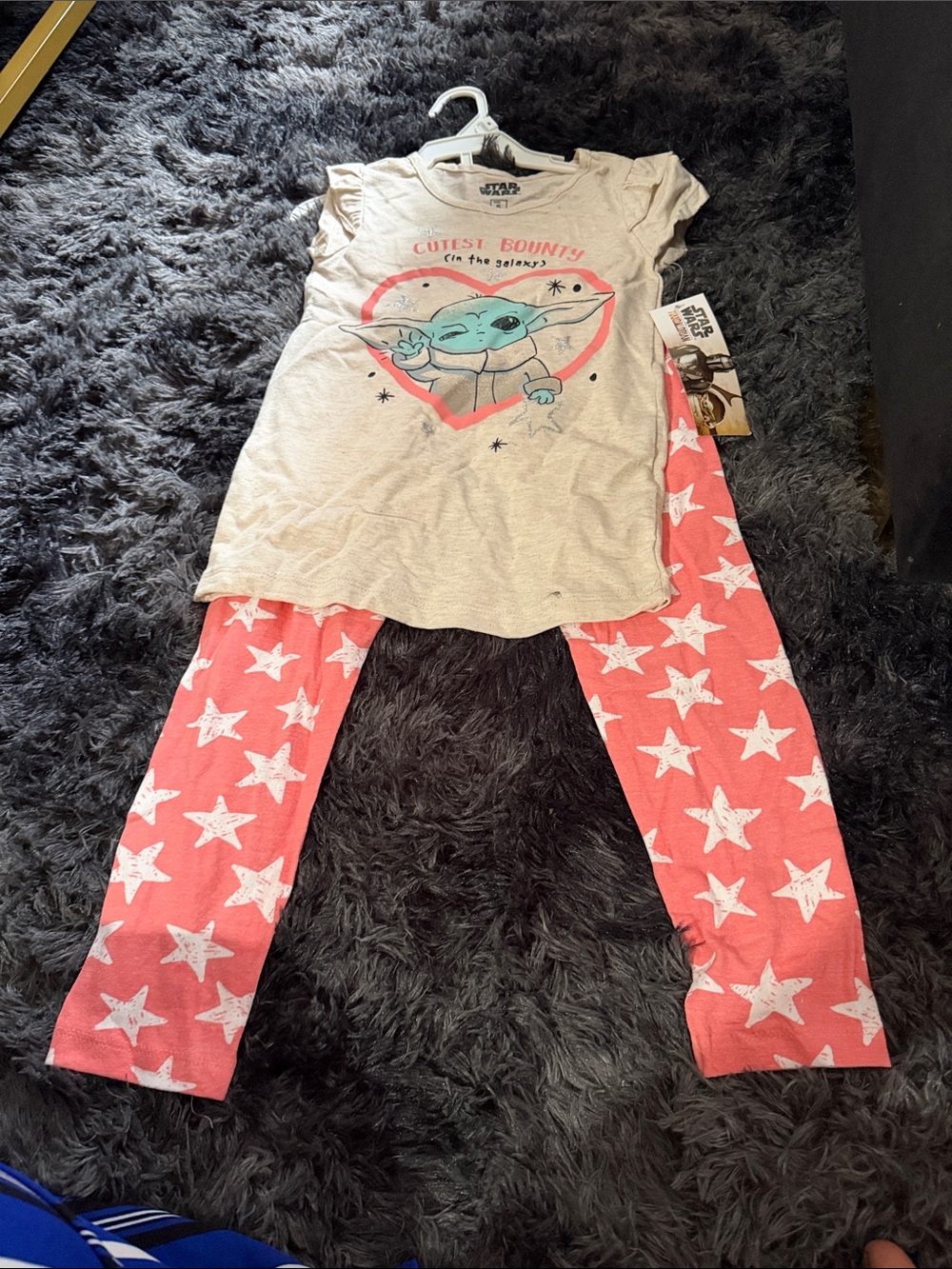 Star Wars Kids Pink and Cream Grogu Star Pajama Set